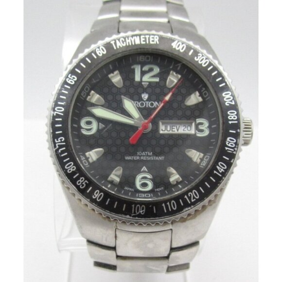 Men Croton Quartz 10ATM WR Analog 42mm Round Watch (H822) "New Battery" - Picture 1 of 11